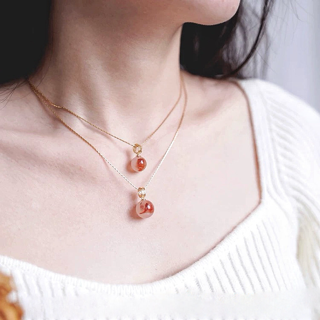 Flame Ring: Energy and Protection South Red Agate Necklace